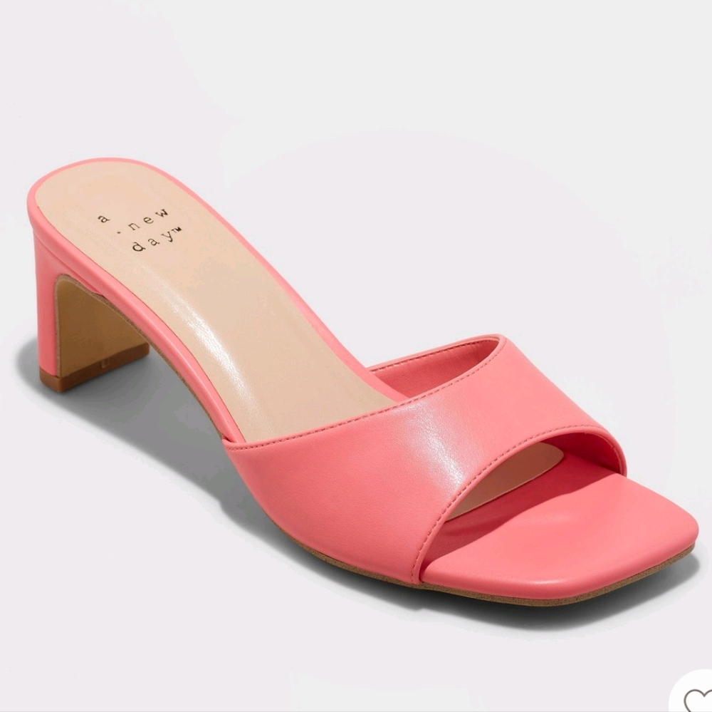 A New Day Lindie Pink Slip-On High Heel Sandals